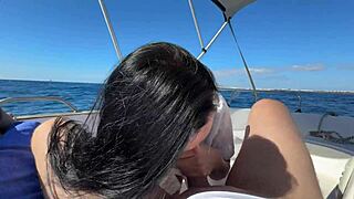 Risky public sex in hot stepmom on a boat 😏