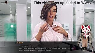 Office game with sexy secretary and huge boobs