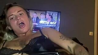 Slutty Goth with Huge Tits Fingers Herself Hard After College.