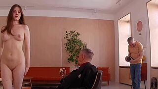 Shameless brunette girl flaunts in public