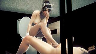 Uncensored Hentai Kitty Gets Wild in Public Toilet Japanese Cosplay Action