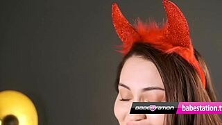 sex devil jamie knight strips bare in heels for wild action