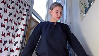 Amateur Babe with Natural Tits Sucks Monster Black Cock to Cum on Face Orgasm