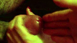 Intense handjob, footjob, and shoejob lead to massive cumshot.