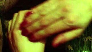 Intense handjob, footjob, and shoejob lead to massive cumshot.