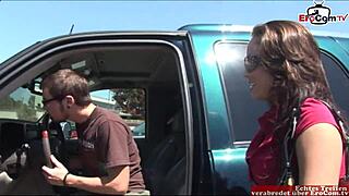 Brunette Teen with Hairy Pussy Picked Up for Street Action!