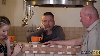 Daddy4k Skinny Peach Chats Russian with BF's Dad Before Sex