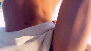 horny hottie sucks and fucks in woods 😍