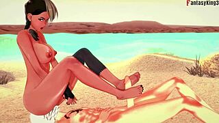 Loba feels intense passion in bikini sex fantasy.