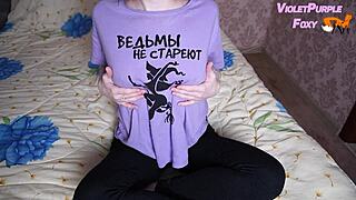 Petite Blonde Student Fingers to Shaking Nipple Climax in Class