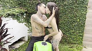 pati novinha couldn't resist and fucked the motorcycle owner hard