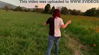 Young lover caught banging outdoors on the hill!