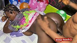 Couple indulges in passionate christmas sex at home