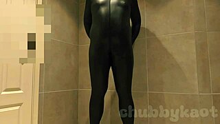 chubbykaot in catsuit gets super wild with outdoor toys