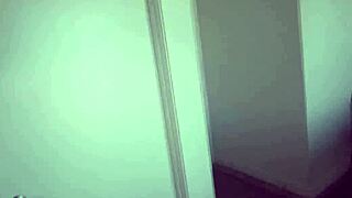 I see step-mom's big tits and fake ass banging stepson, taboo brunette milf.