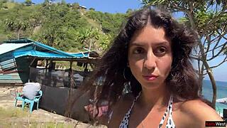 hot cum dripping on my face at crowded beach