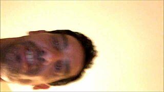 Yessica Bunny gags hard on sugardaddy's massive cock during wild face fuck.