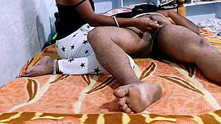 Indian hot wife teases with homemade handjob