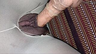 Torn stockings lead to tight pussy stuffing in this wet session