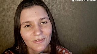 Skinny girl with big natural tits sucks your dick