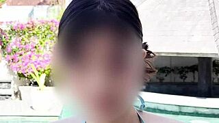 Japanese Couple in Blue Bikini Shows Off Curves