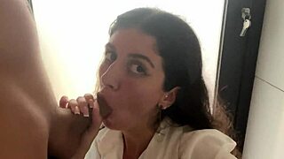 Cum-Covered Face Walk in Cafe! Girl Eats Pizza and Swallows!