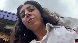 Cum-Covered Face Walk in Cafe! Girl Eats Pizza and Swallows!