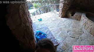 sneaky rough sex with boyfriend in public sauna