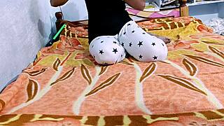 Indian hot wife teases with homemade handjob