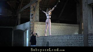 rough skinny babe gets fucked in latex bondage with deepthroat submission