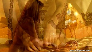 Gorgeous blonde milf gives an exotic massage