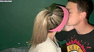 Rock chick gets it on with two guys at the bar