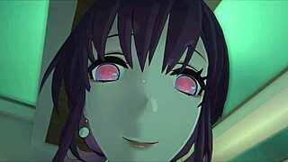 Kafka and Furina alternate in seducing a Gothic teenage boy in VR chat