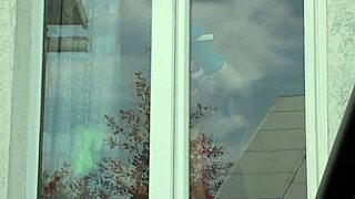 Public Nudity Shocks Taxi Driver as Naked Milf Washes Window