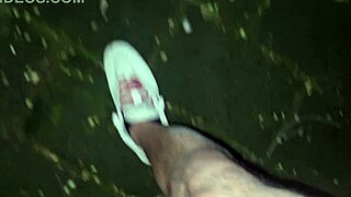 Hey, exhibitionist cums publicly in park without panties!