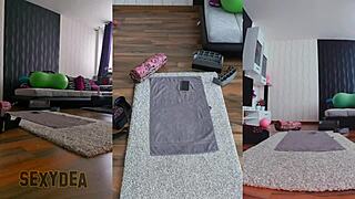 Experience Naked Workout Intimacy in Triple Cam View. Gym Session Turns Steamy With Ass Shaking Moves.