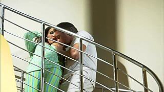 Brunette slut mom rides huge cock for facial finish