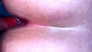 Yo, check this amateur anal creampie while she's on her days in doggy style