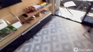 Hot Brunette Seduces Painter And Fucks Him In The Living Room!