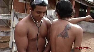 Holy Hell! Tanned Twink Ass-Fucked by Vet at Horse Stable!