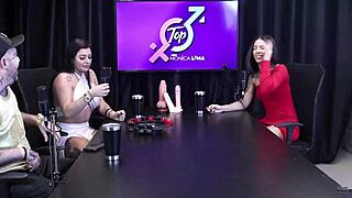 Monica Lima strips after losing, showing huge tits!