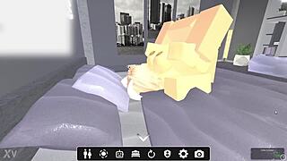 Blonde gets rough fucked by headless man