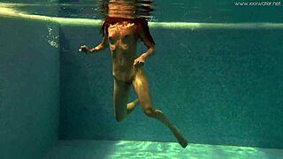 hot russian teen irina russaka swims underwater in pool