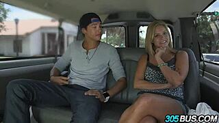 Big boobed blonde gets humiliated and fucked on the bus