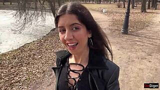 Cumwalk Shock - Girl's Face Covered In Park.