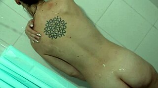 Stepmom caught off guard, I took her hard in the steamy shower