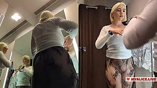 pov spying on busty girl in transparent outfits