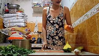 Peruvian Babe Eats Carrot Before Wild Wet Fuck