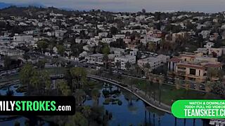 Naughty teen stepsisters let stepdaddy dominate in wild threesome