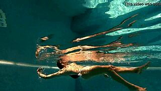 hot russian teen irina russaka swims underwater in pool